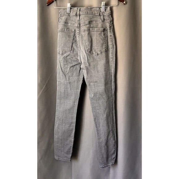 Frame Le Crop Mini Boot Pants Window Pane Plaid Womens Sz 24 Gray Bootcut Crop - Picture 4 of 8
